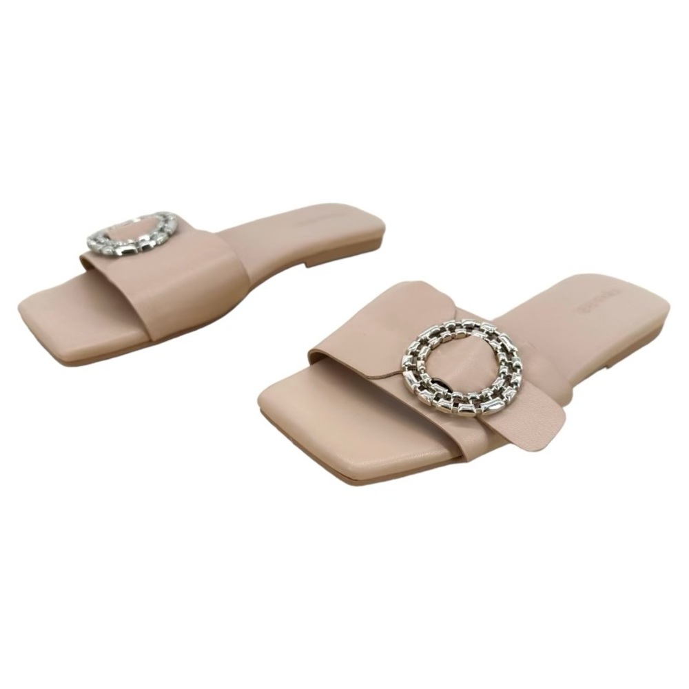 Open Edit | Lely Nude Flat Sandals 6.5